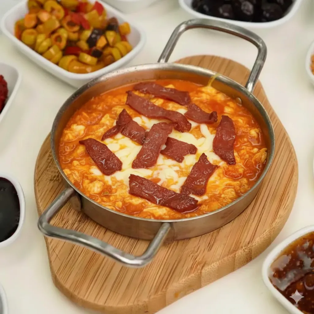 Pastırmalı Peynirli Menemen